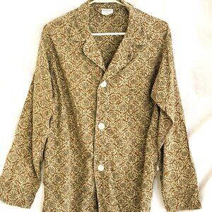 Excello Womens Vintage 100% Pima Cotton Patterned blouse, long sleeve, Medium